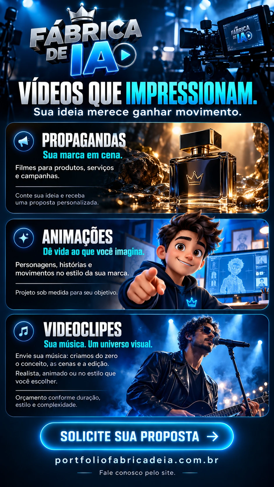 Pack de Vídeos sob medida: serviços e condições